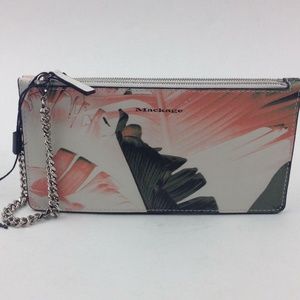 MACKAGE Rem Double Zip  Leather Pouch Leaf